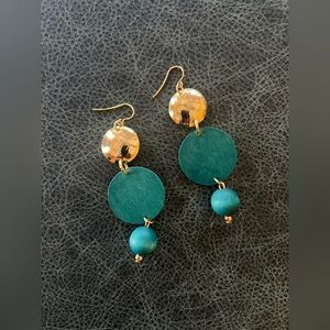 Ilta Earrings Dark Green and Gold